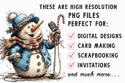 Funny Christmas Snowman Clipart, an Illustration by Libby Wishes (Thumbnail 6 of 7)