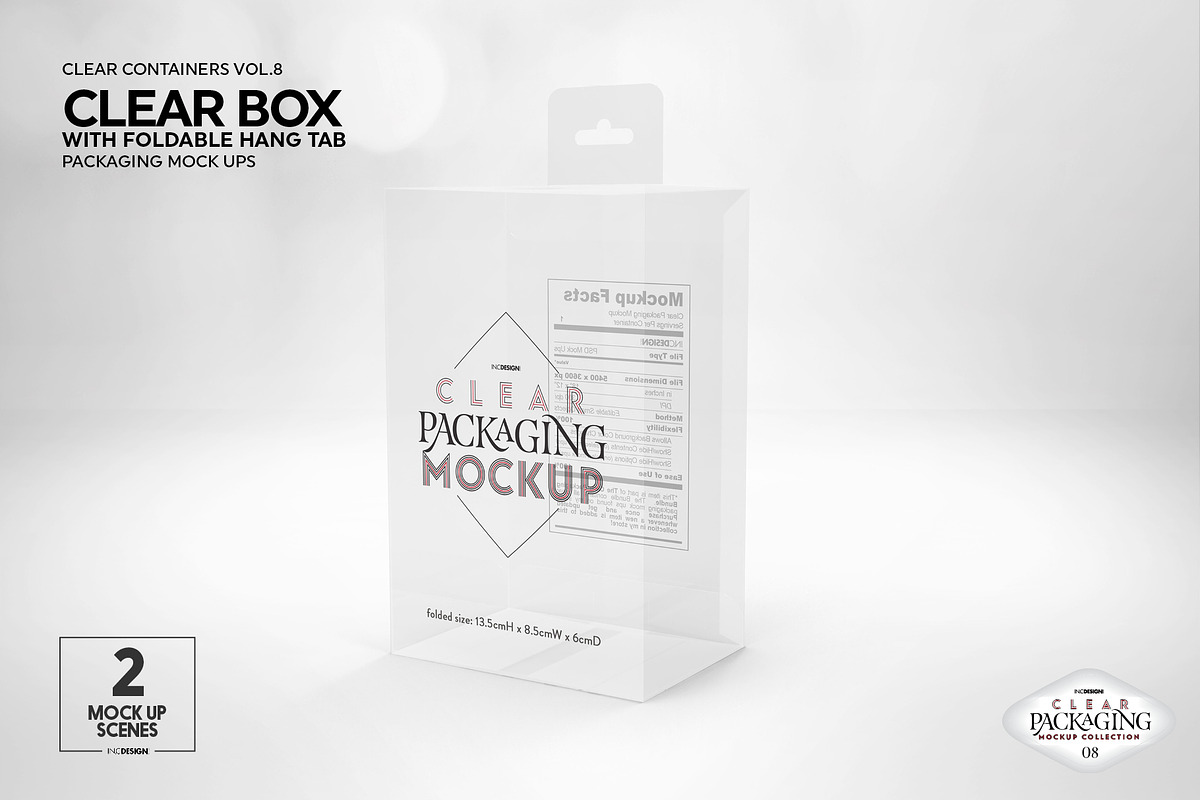 Clear Box Foldable Hang Tab Mockup, a Packaging Mockup by INCDesign (Photo 6 of 8)
