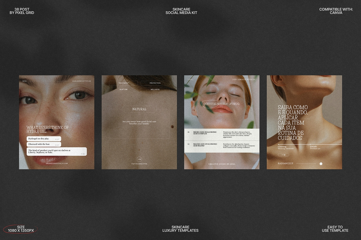 Aesthetic Skincare Post Templates preview 5