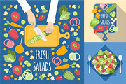Flat Fresh Salads, a Food Illustration by Rosa Puchalt (Thumbnail 2 of 2)