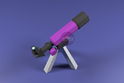 Telescope 3D model template, a Graphic by PolyFish (Thumbnail 1 of 5)