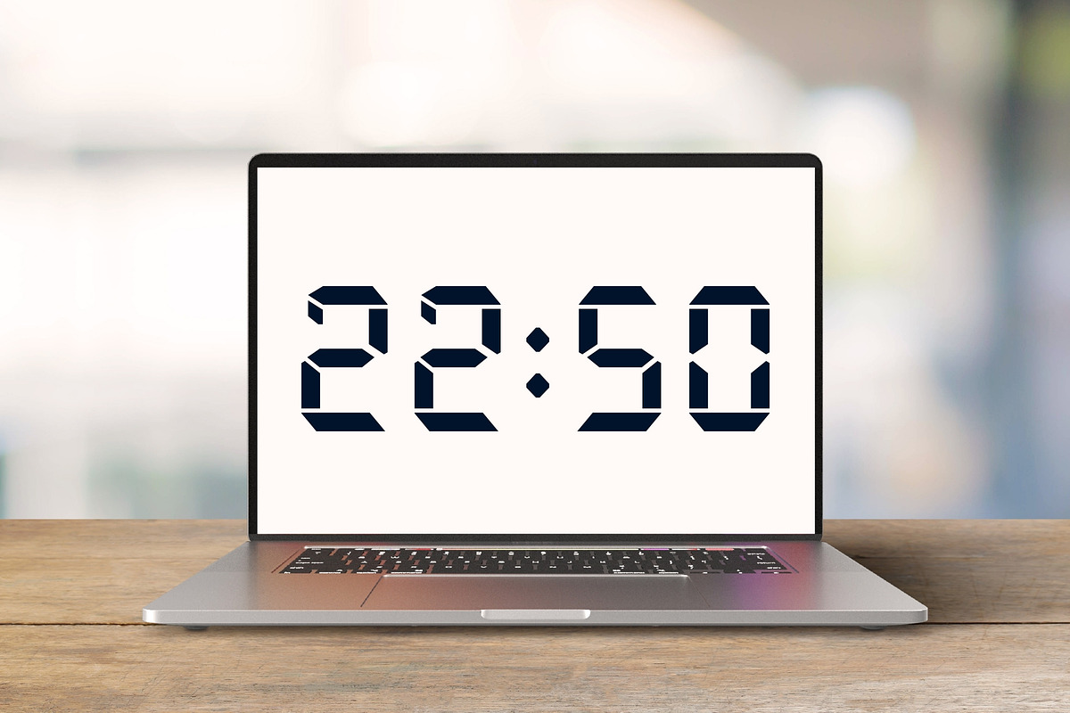 Upper Clock Digital 4 All-cap Font, a Handwritten Font by Casloop Studio (Photo 8 of 8)