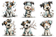 Whimsical Spring Dog Clipart, an Illustration by Dream Creation (Thumbnail 5 of 6)