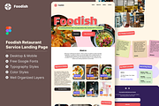 Foodish Restaurant Landing Page, a Landing Page Template by BeadyLab (Thumbnail 1 of 4)