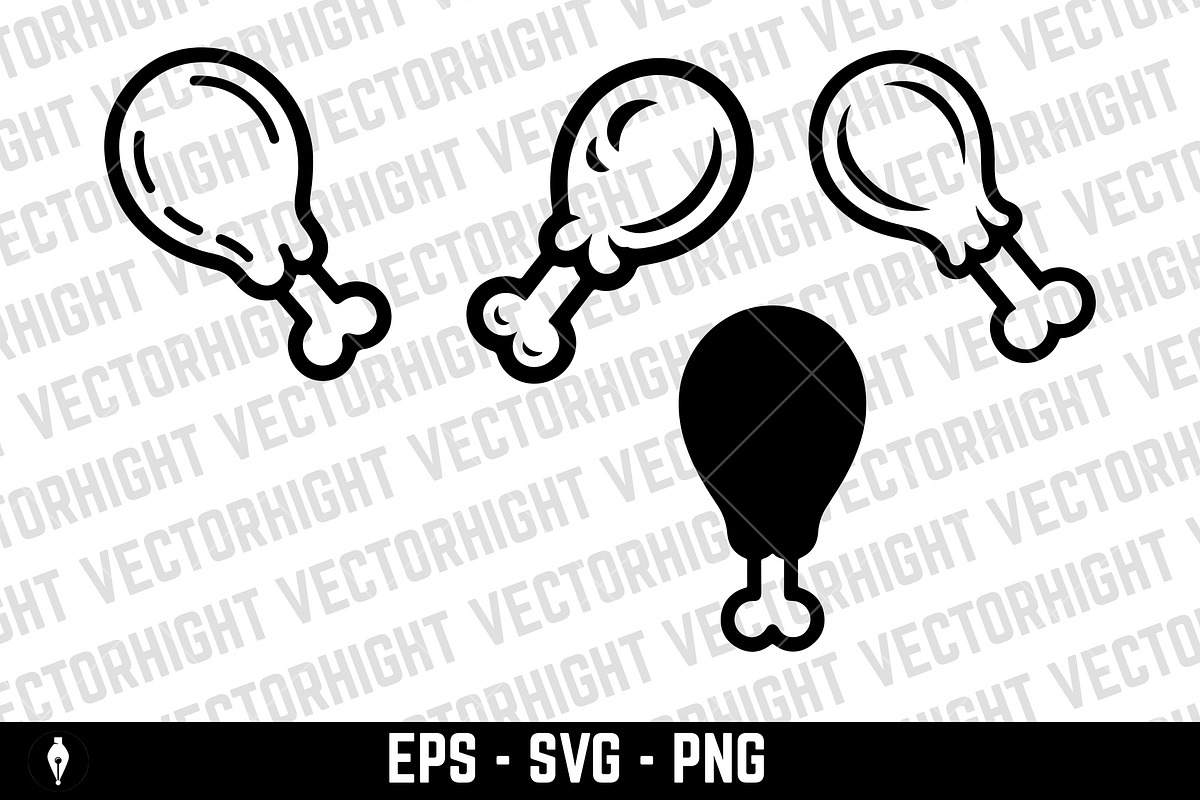 Cooked chicken leg, an Icon by Vectorhight (Photo 1 of 3)