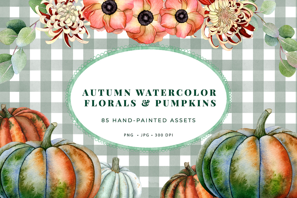 Autumn Botanical Watercolor ClipArt, a Seasonal Illustration by SunnJaneArt (Photo 1 of 15)