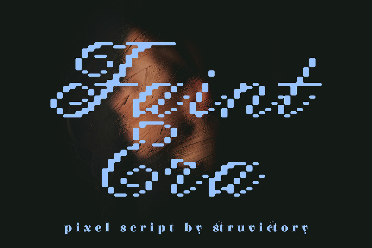 Faint Era Pixel Calligraphic Script, a Script Font by Struvictory.art (Photo 1 of 9)