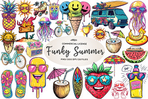 Funky Summer Clipart, an Illustration by CreationArt