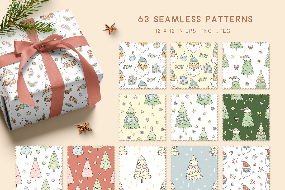 Retro Christmas Collection, a Seasonal Illustration by JulzaArt (Photo 4 of 9)