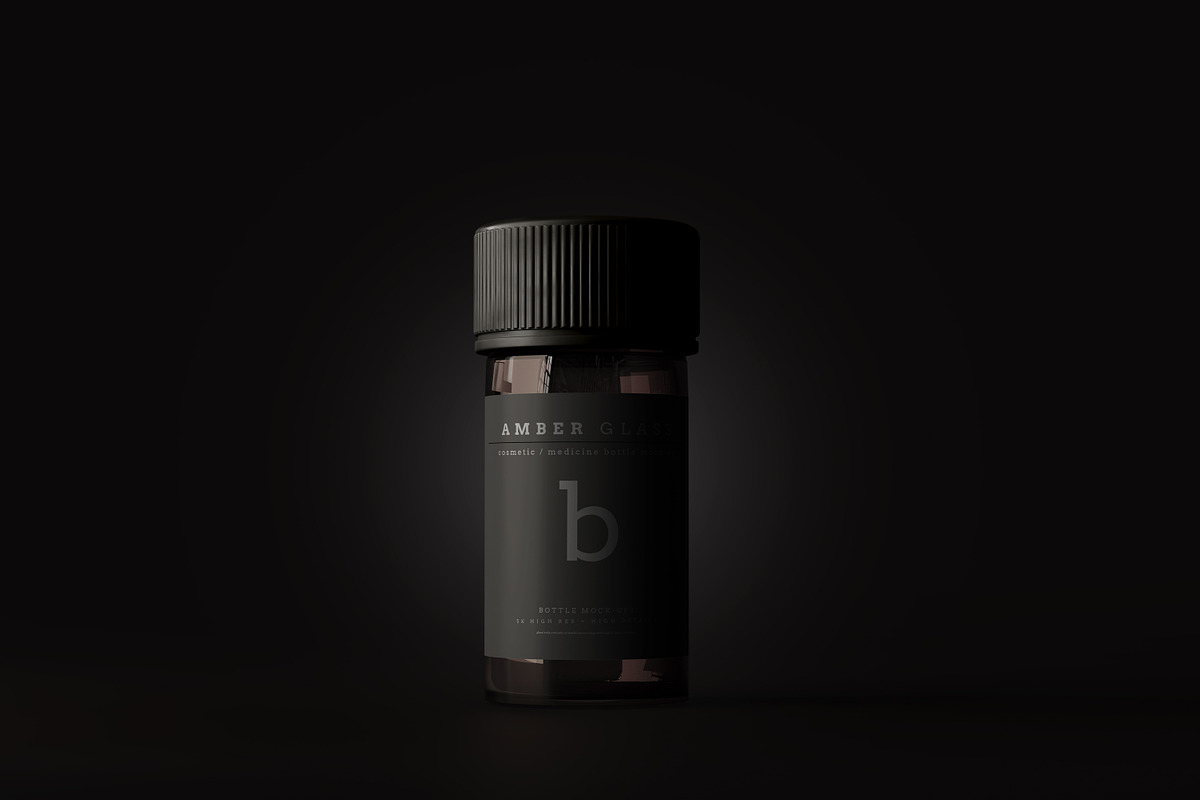 Amber Glass Bottle Mockup, a Cups & Container Mockup by pmvch (Photo 11 of 20)