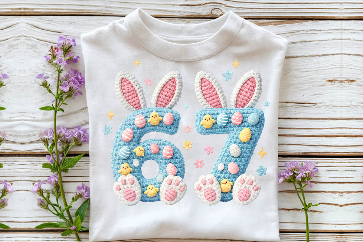 Crochet Six Seven Bunny Rabbit PNG, an Illustration by DreamCafeArt (Photo 4 of 6)
