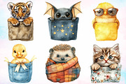 Watercolor Peeking Cute Animals PNG, an Animal Illustration by Canvas Craft (Thumbnail 2 of 3)
