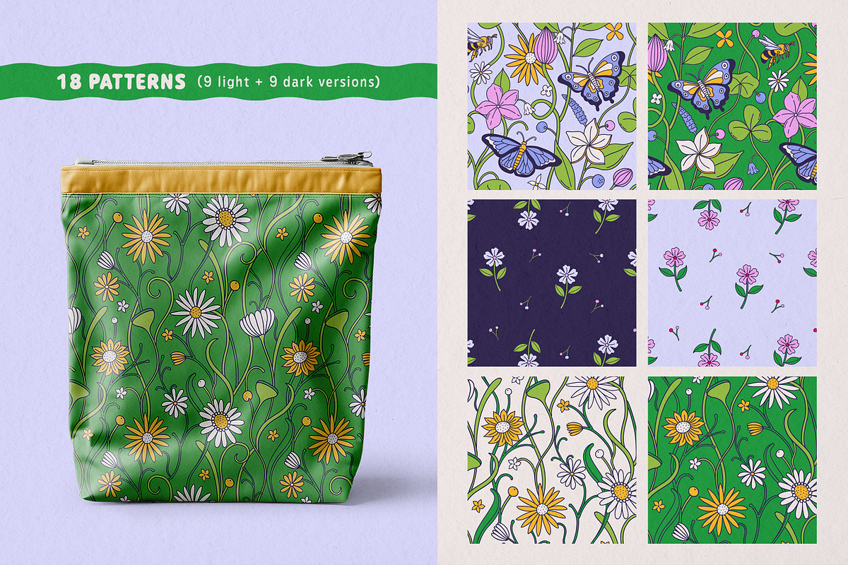 Wild Garden Vector Collection, a Pattern Graphic by rouxsupplyco (Photo 3 of 13)
