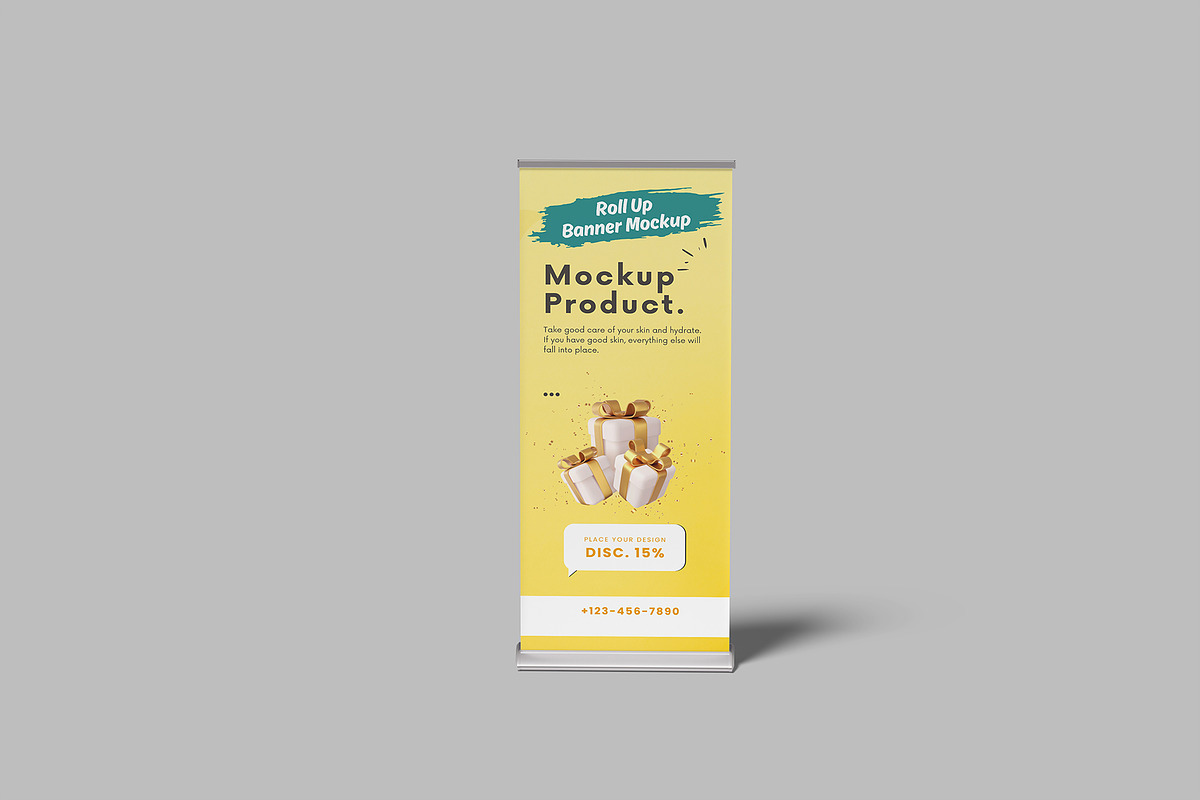 Roll Up Banner Mockup, a Product Mockup by rizalamora (Photo 3 of 11)