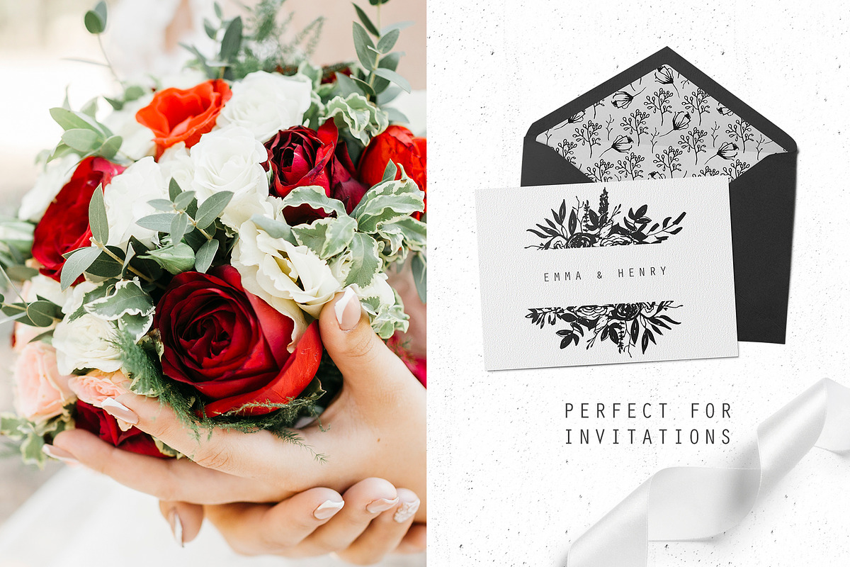 Ink floral collection. Floral ABC, an Illustration by Vera●Suleimanova (Photo 12 of 19)