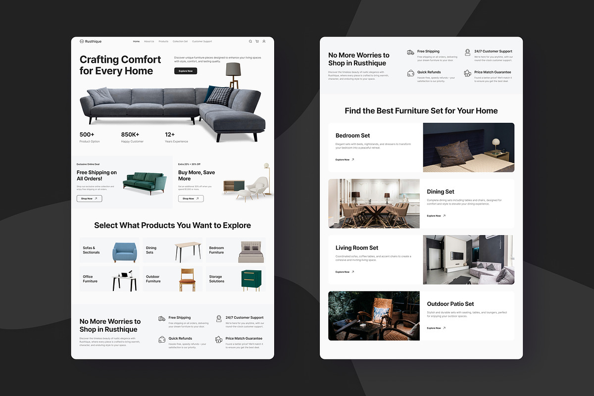 Home Furniture Landing Page, an UI Kit Template by peterdraw (Photo 3 of 3)