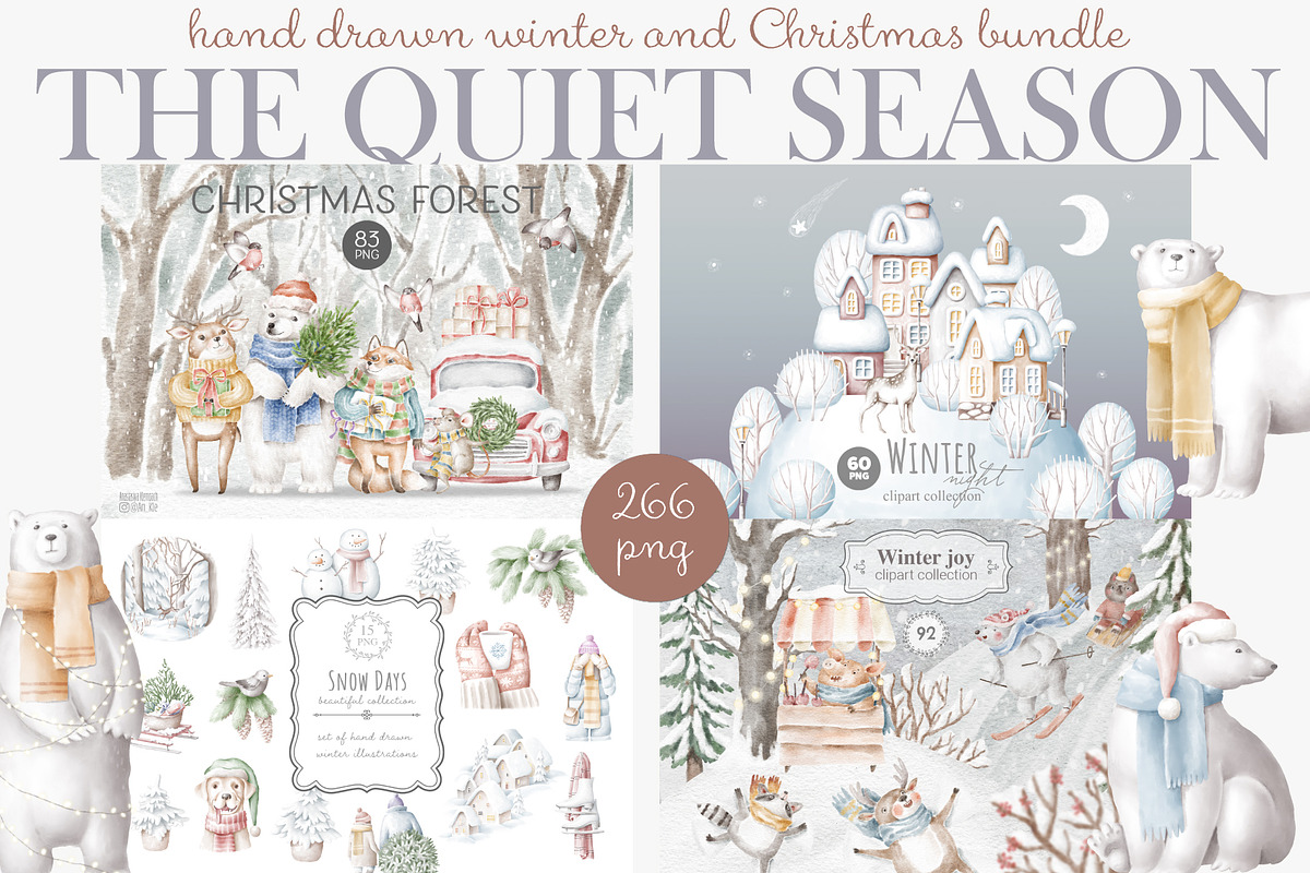 Snowy Season Bundle, an Illustration by Anastasiya Klempach (Photo 1 of 10)