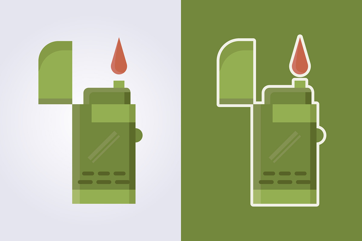colored flat icon lighter vector, a Branding & Logo Template by Lodzrov