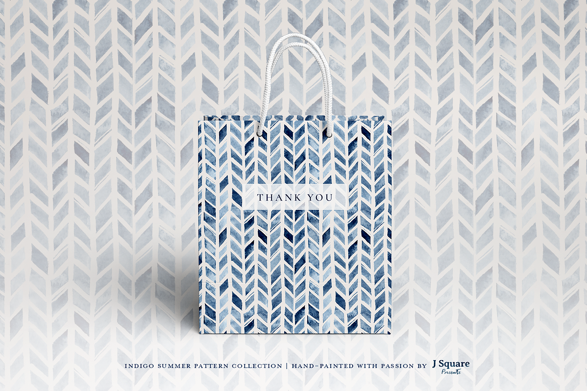 Watercolor Indigo Summer Patterns, a Pattern Graphic by JSquarePresents (Photo 11 of 11)