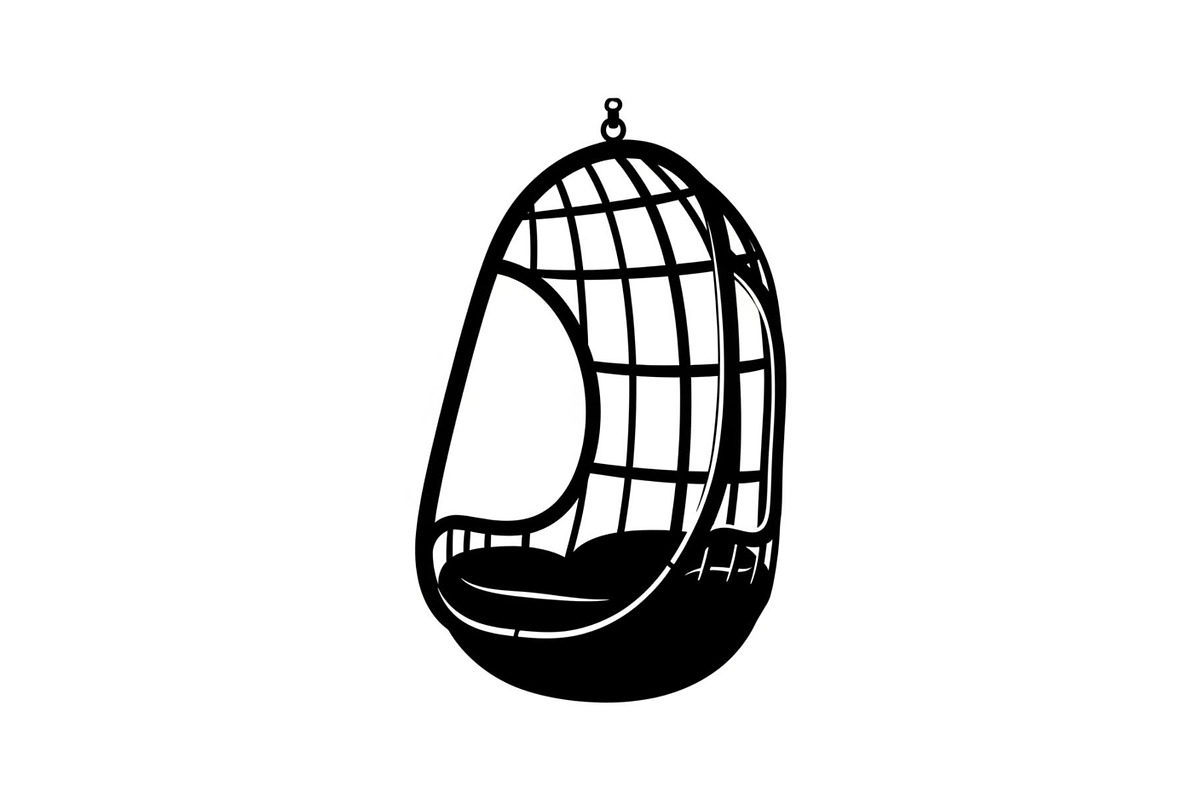 Hanging Egg Chair Silhouette Bundle, an Illustration by Designer_Momina (Photo 42 of 51)