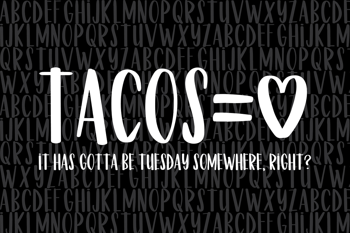 Fish Taco Font, a Sans Serif Font by Nancy Ingersoll (Photo 4 of 5)