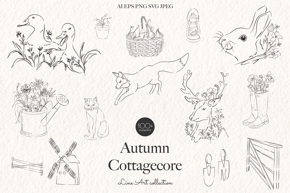 Autumn Cottagecore - Fall Line Art, a Seasonal Illustration by Mio Buono (Photo 9 of 18)
