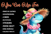 Summer Dinosaur Watercolor Clipart, an Illustration by CreationArt (Thumbnail 2 of 9)