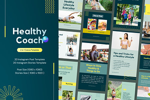 Healthy Coach 2in1 Canva Template