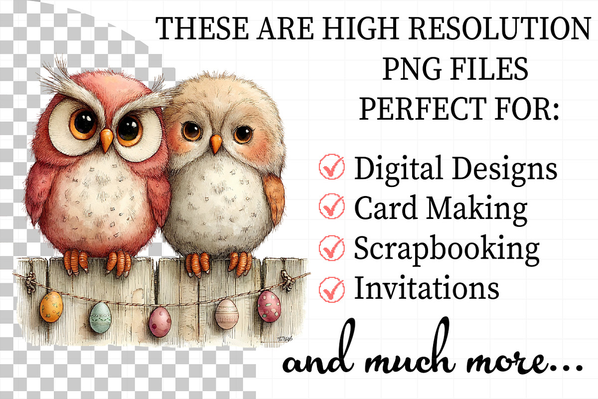Spring Couple Owl Clipar, an Illustration by Daily.Designs (Photo 2 of 7)