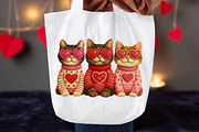 Faux Crochet Valentines Cats Png, an Illustration by OK Design (Thumbnail 3 of 6)