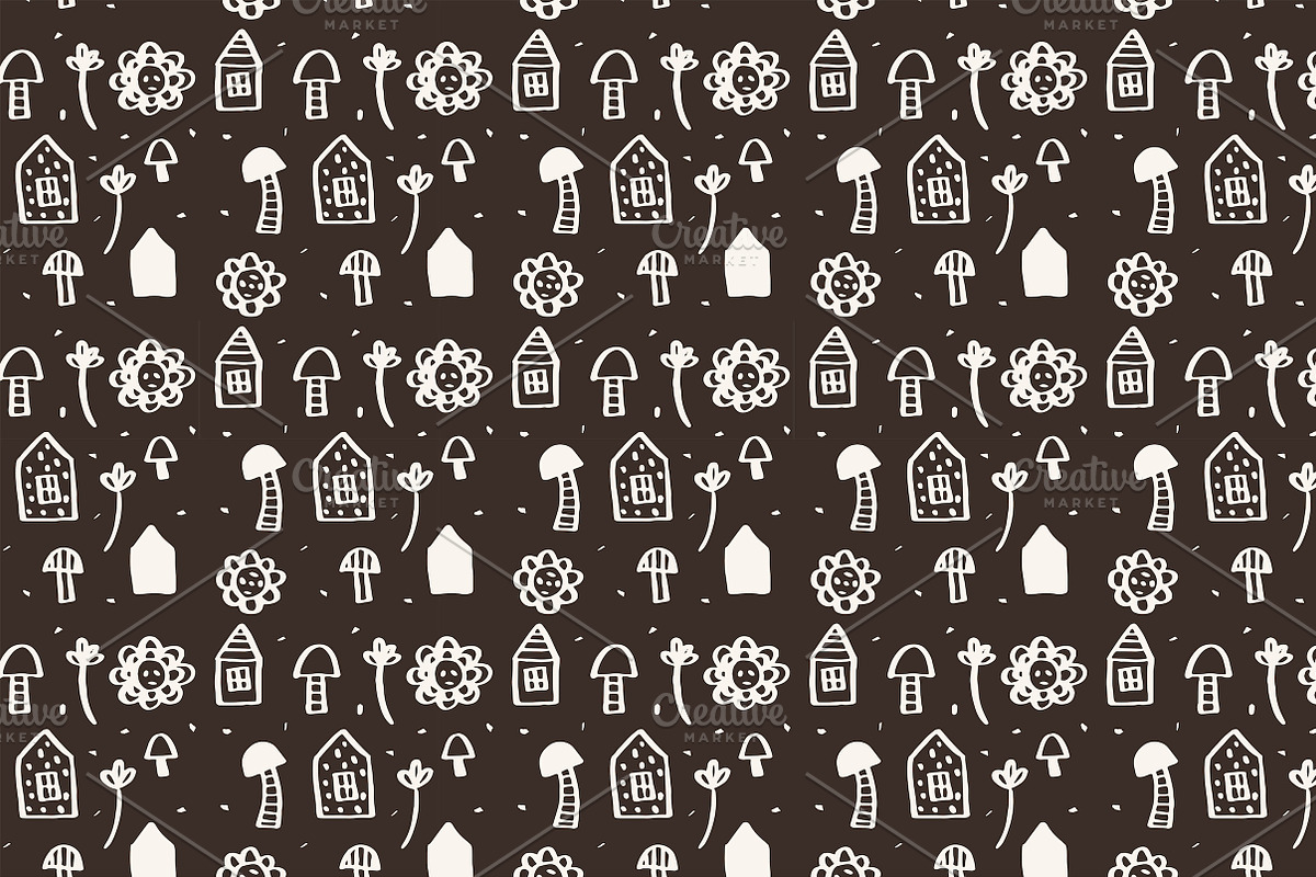 Whimsical Folk Doodle Patterns, a Pattern Graphic by Lyolya Profitrolya (Photo 2 of 7)