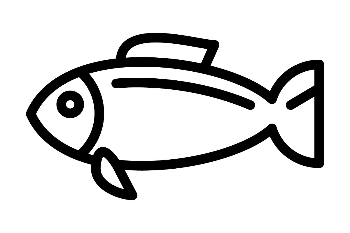 Fish icon, an Outline Icon by Sumberpangan (Photo 1 of 5)