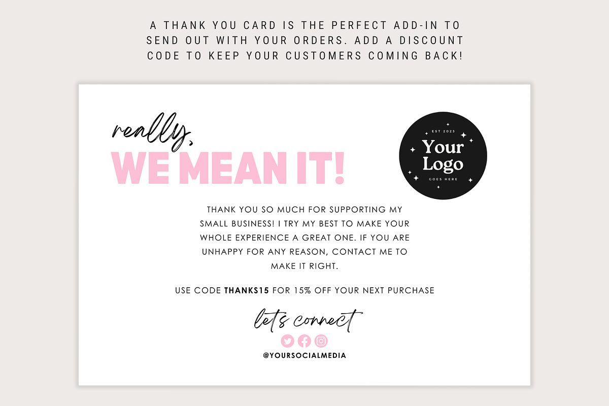 Business Thank You Card, a Card Template by thebrandcove (Photo 3 of 7)