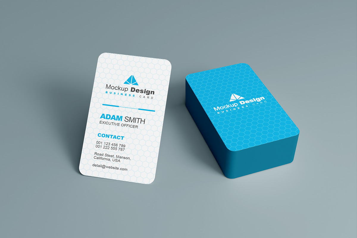 Round Vertical Business Card Mockupu, an Advertising Mockup by alimran24 (Photo 5 of 13)