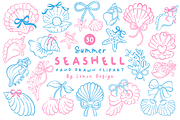 Summer Seashell PNG Line Art, a Seasonal Illustration by LemonDesign (Thumbnail 1 of 4)