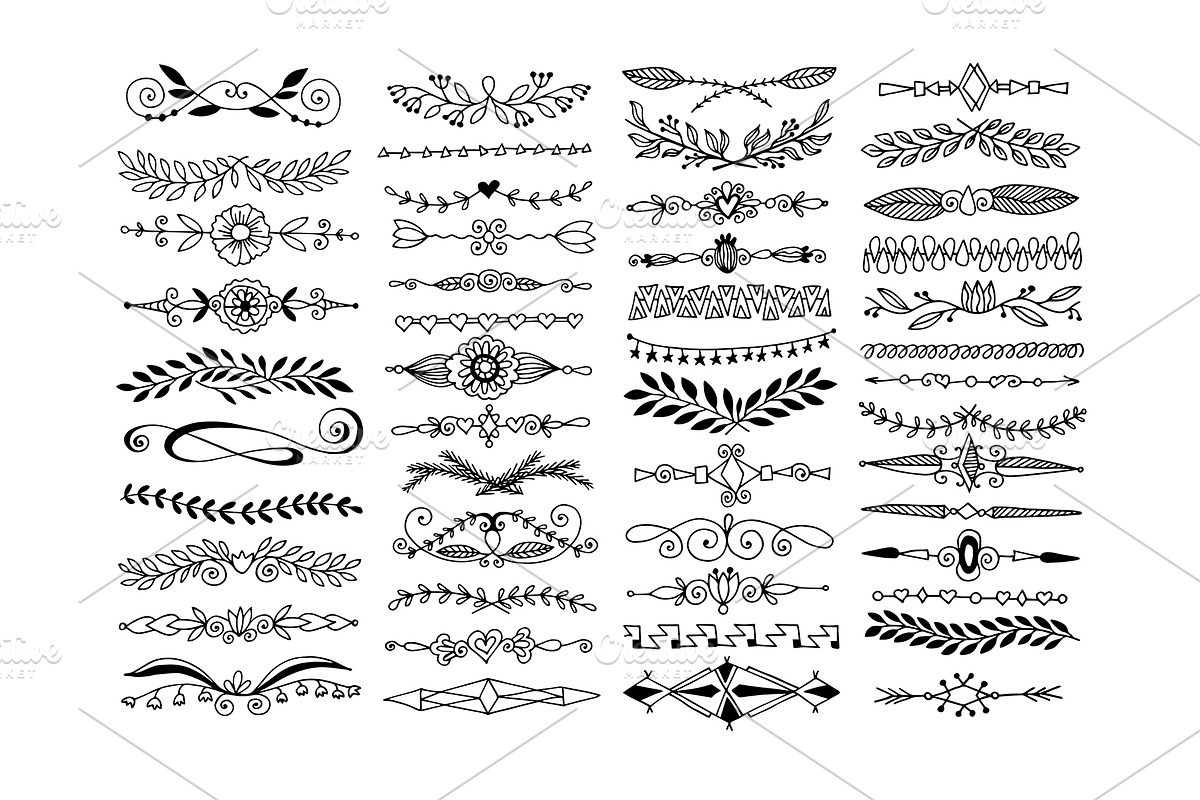 800+ DOODLE ELEMENTS SET, a Templates & Theme by karakotsya (Photo 10 of 24)