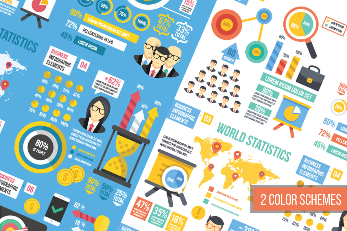 Infographics Elements Sets. 12 in 1.