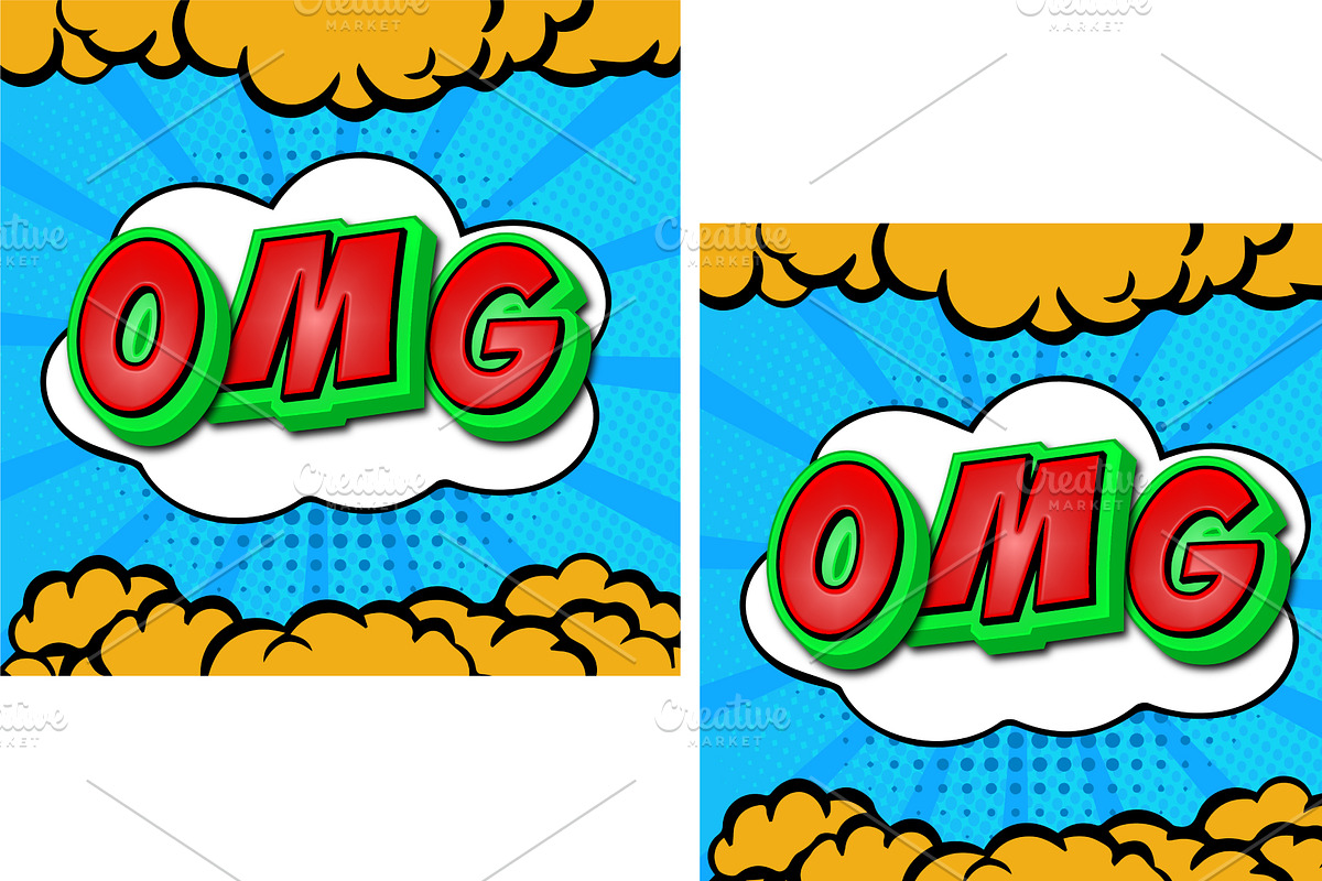 OMG Comic Art Background Design, a Background Graphic by TrueVector