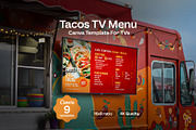 Tacos TV Menu Template for Canva, a Marketing Template by Evan Olsen Studios (Thumbnail 1 of 9)