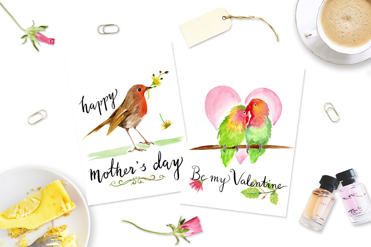 Sale- Birds Watercolor Clip Art, an Illustration by Art by Lin (Photo 2 of 3)