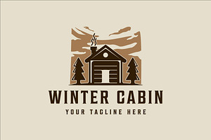 cabin logo vintage vector design, a Branding & Logo Template by zyxroun shop