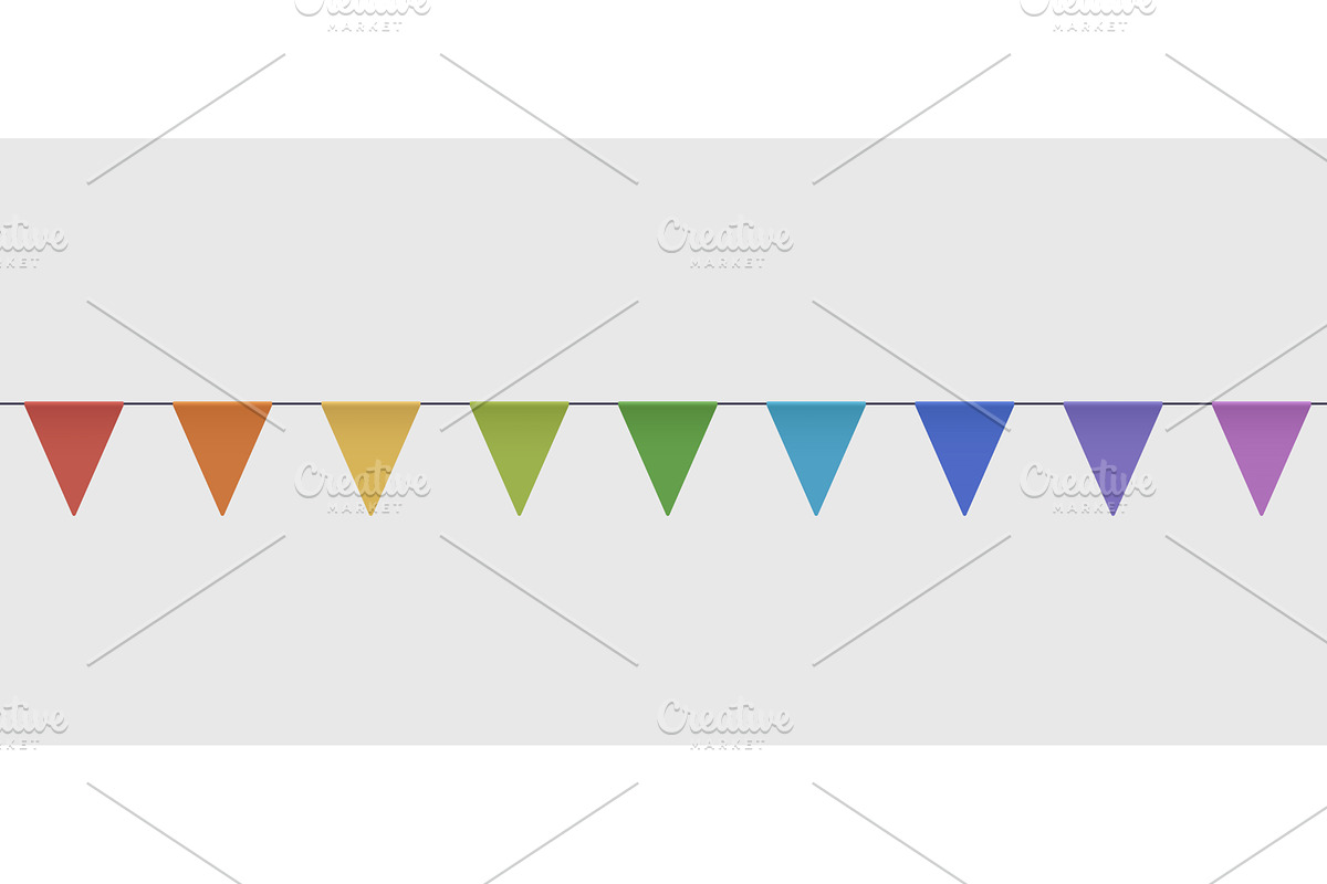 colorful party flags garland, an Object Illustration by IfH
