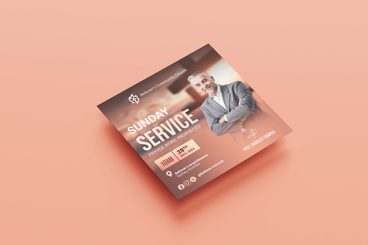 Sunday Service Flyer, a Social Media Template by Believe Creatives (Photo 2 of 2)