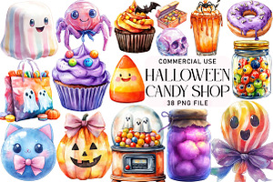 Halloween Candy Shop Clipart, an Illustration by Daily.Designs