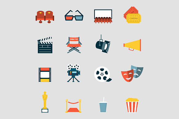 Cinema Icons Flat