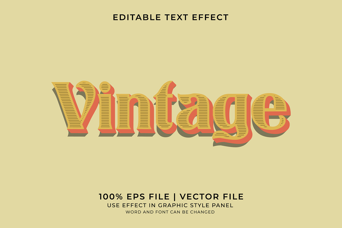 Vintage Text Effects Bundle, a Layer Style Add-On by WM48 Shop (Photo 3 of 17)