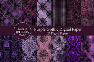 Purple Gothic Digital Paper, a Seasonal Illustration by Designworld