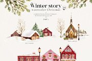 Winter story-watercolor Christmas, a Seasonal Illustration by Pamyatka Shop (Thumbnail 9 of 27)
