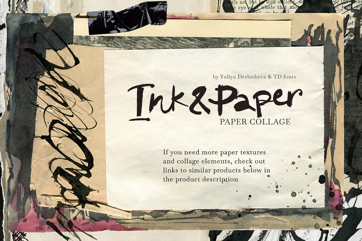 Ink Paper collage elements scraps, an Object Graphic by TD fonts (Photo 13 of 13)