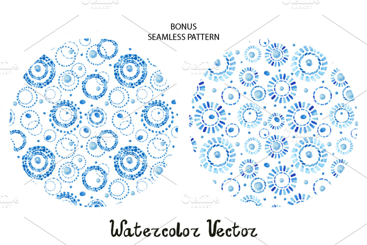 Watercolor VECTOR pattern brushes, a Brush Add-On by Tatianakost49 (Photo 7 of 9)